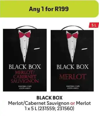 Makro BLACK BOX Merlot/Cabernet Sauvignon or Merlot offer