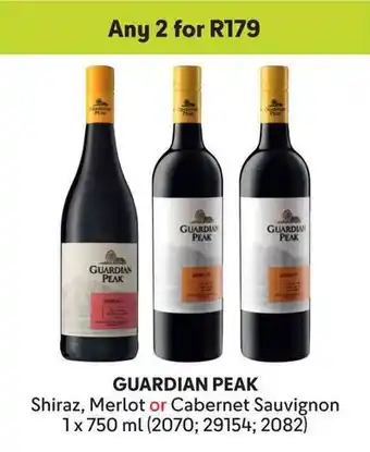 Makro GUARDIAN PEAK Shiraz, Merlot or Cabernet Sauvignon offer