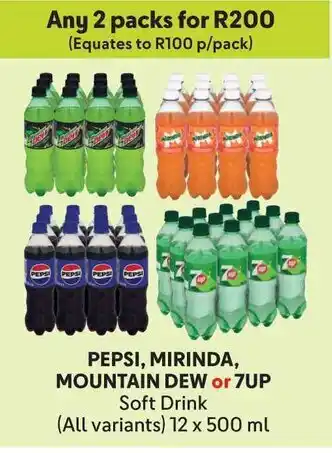 Makro PEPSI, MIRINDA, MOUNTAIN DEW or 7UP Soft Drink offer