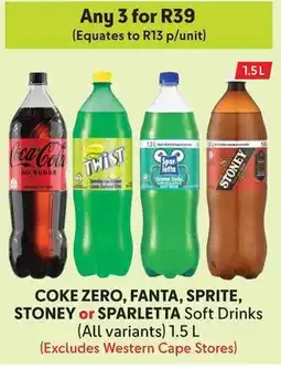 Makro COKE ZERO, FANTA, SPRITE, STONEY or SPARLETTA Soft Drinks offer