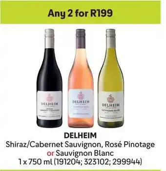 Makro DELHEIM Shiraz/Cabernet Sauvignon, Rosé Pinotage or Sauvignon Blanc offer