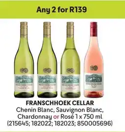 Makro FRANSCHHOEK CELLAR Chenin Blanc, Sauvignon Blanc, Chardonnay or Rosé offer