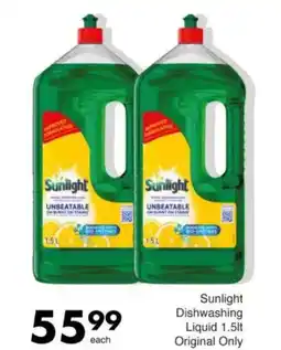 Save Sunlight Dishwashing Liquid Original Only offer