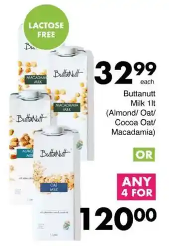 Save Buttanutt Milk (Almond/ Oat/ Cocoa Oat/ Macadamia) offer