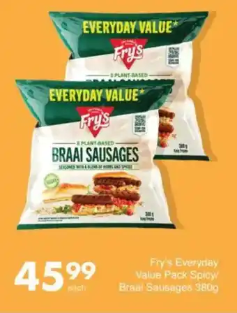 Save Fry's Everyday Value Pack Spicy/ Braai Sausages offer