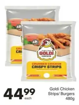 Save Goldi Chicken Strips/ Burgers offer