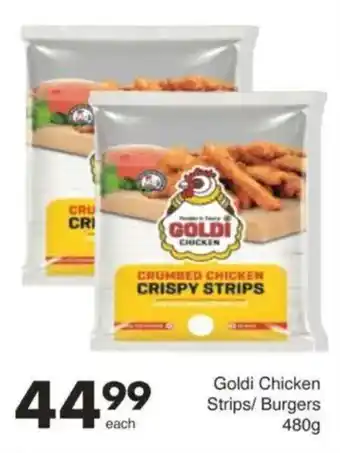 Save Goldi Chicken Strips/ Burgers offer