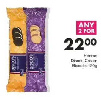 Save Henros Discos Cream Biscuits offer