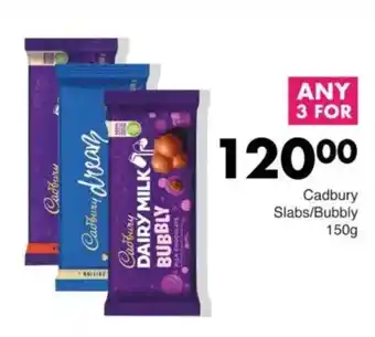 Save Cadbury Slabs/Bubbly offer