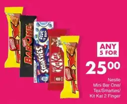 Save Nestle Mini Bar One/ Tex/Smarties/ Kit Kat 2 Finger offer