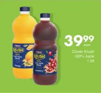 Save Clover Krush 100% Juice offer