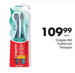 Save Colgate 360 Toothbrush Twinpack offer