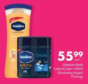 Save Vaseline Body Lotion/Cream (Excluding Argan/ Firming) offer