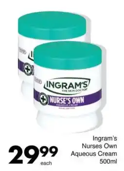 Save Ingram's Nurses Own Aqueous Cream offer