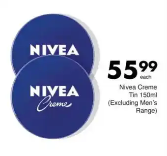 Save Nivea Creme Tin (Excluding Men's Range) offer