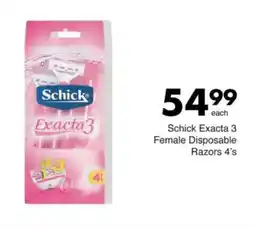 Save Schick Exacta 3 Female Disposable Razors offer