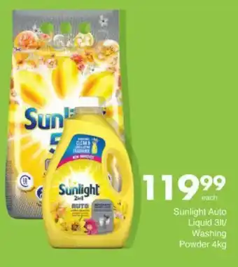 Save Sunlight Auto Liquid/ Washing Powder offer