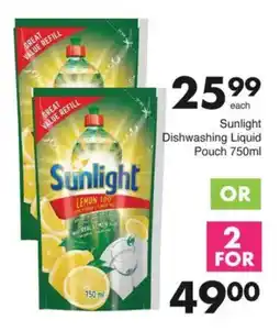 Save Sunlight Dishwashing Liquid Pouch offer