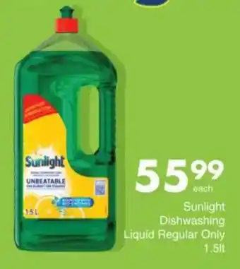 Save Sunlight Dishwashing Liquid Regular Only offer