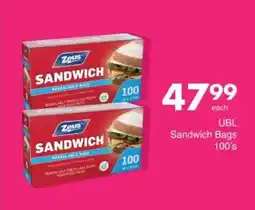 Save UBL Sandwich Bags offer