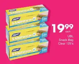 Save UBL Snack Bag Clear offer