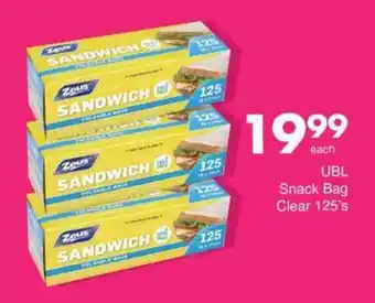 Save UBL Snack Bag Clear offer