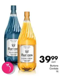 Save Burtons Cordials offer