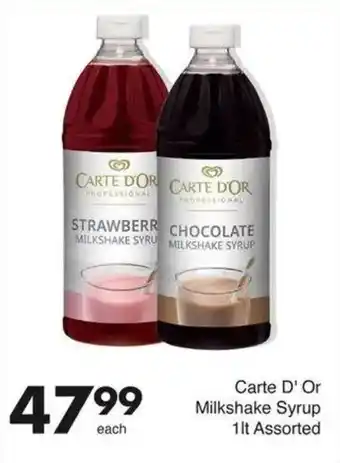 Save Carte D' Or Milkshake Syrup Assorted offer