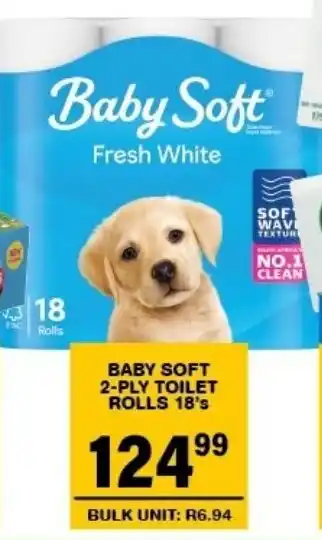 Giant Hyper Baby soft 2-ply toilet rolls offer