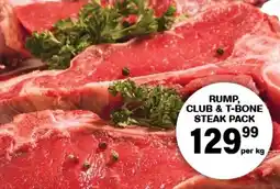 Giant Hyper Rump, club & t-bone steak pack offer