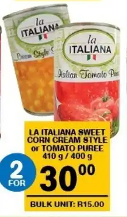 Giant Hyper La italiana sweet corn cream style or tomato puree offer