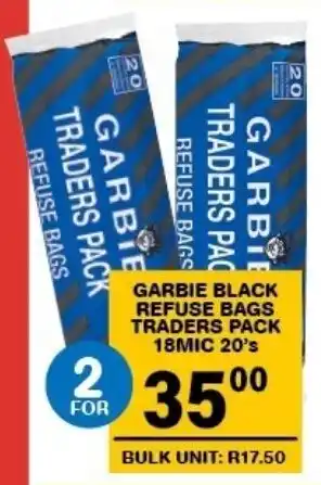 Giant Hyper Garbie black refuse bags traders pack offer