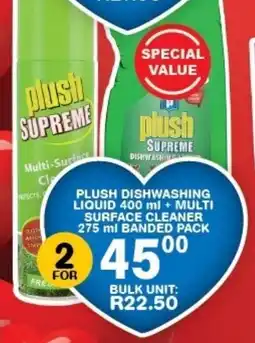 Giant Hyper Plush dishwashing liquid + multi surface cleaner banded pack offer