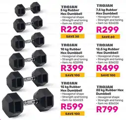 Game TROJAN Rubber Hex Dumbbell offer