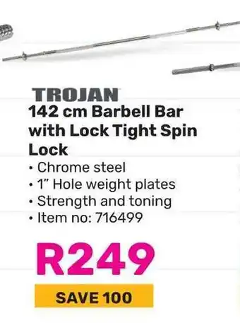 Game TROJAN Barbell Bar with Lock Tight Spin Lock offer