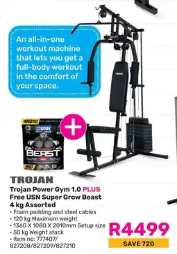 Game Trojan Power Gym 1.0 PLUS Free USN Super Grow Beast Assorted offer