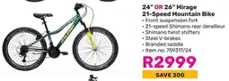 Game 24" OR 26" Mirage 21-Speed Mountain Bike offer