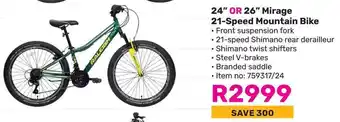 Game 24" OR 26" Mirage 21-Speed Mountain Bike offer