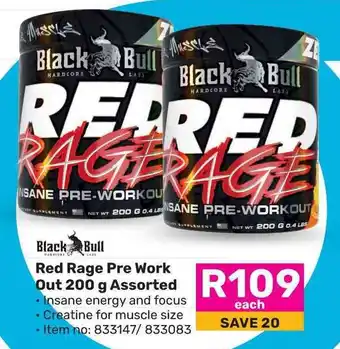 Game Black Bull Red Rage Pre Work Out Assorted offer