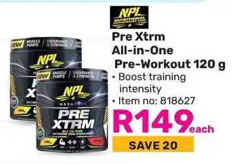 Game NPL Pre Xtrm All-in-One Pre-Workout offer