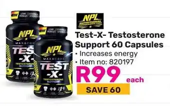 Game NPL Test-X-Testosterone Support 60 Capsules offer