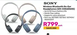 Game SONY Wireless Bluetooth On-Ear Headphones (WH-CH520WZE) offer