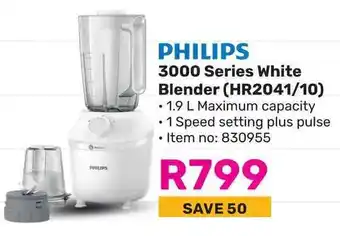 Game PHILIPS 3000 Series White Blender (HR2041/10) offer