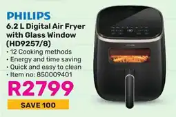 Game PHILIPS Digital Air Fryer with Glass Window (HD9257/8) offer