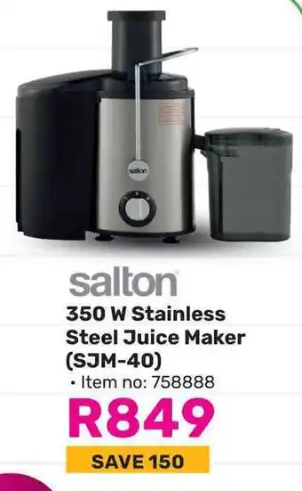 Game Salton 350 W Stainless Steel Juice Maker (SJM-40) offer