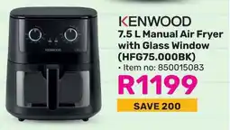 Game KENWOOD Manual Air Fryer with Glass Window (HFG75.000BK) offer