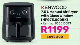 Game KENWOOD Manual Air Fryer with Glass Window (HFG75.000BK) offer