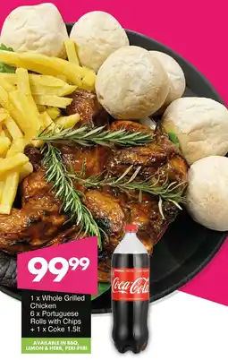 Save Hyper Whole Grilled Chicken, Portuguese Rolls with Chips + Coke offer