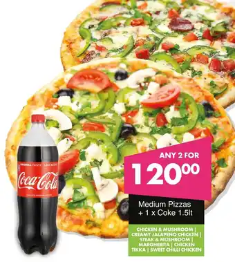 Save Hyper Medium Pizzas + Coke offer