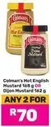 Game Colman's Hot English Mustard 168g Or Dijon Mustard 162g-For Any 2 offer